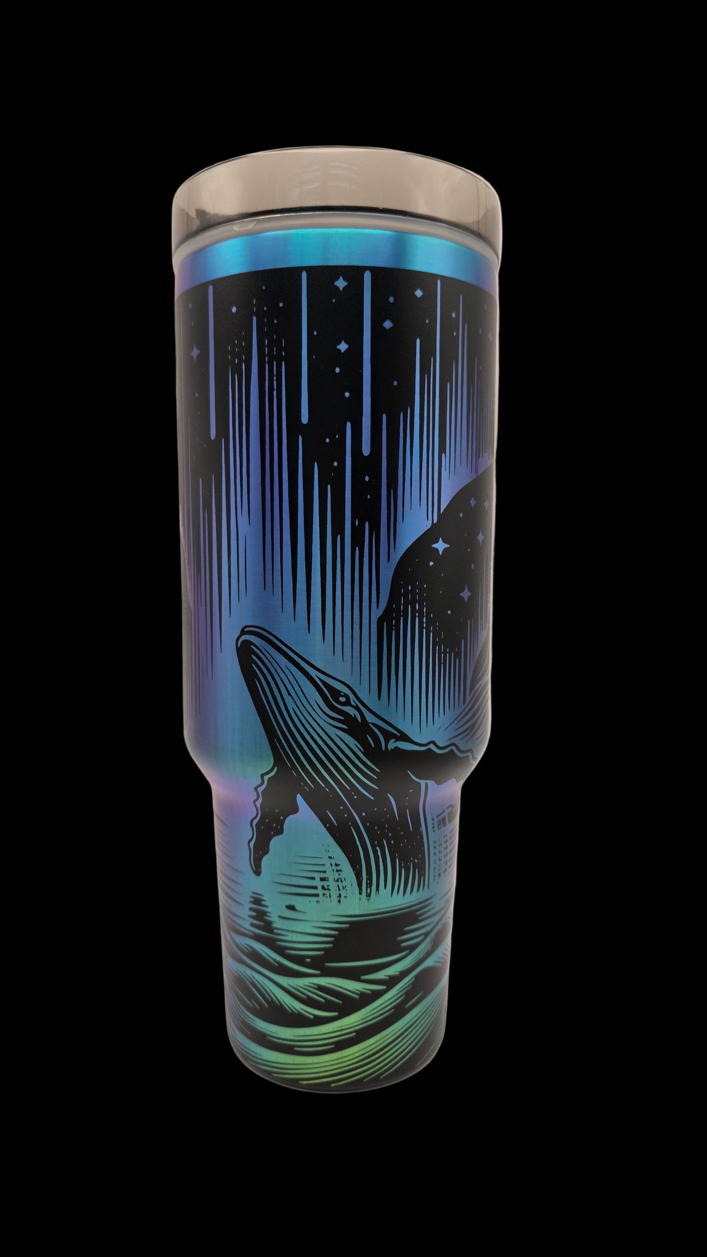 Northern Lights Whale 40oz Full Wrap Tumbler