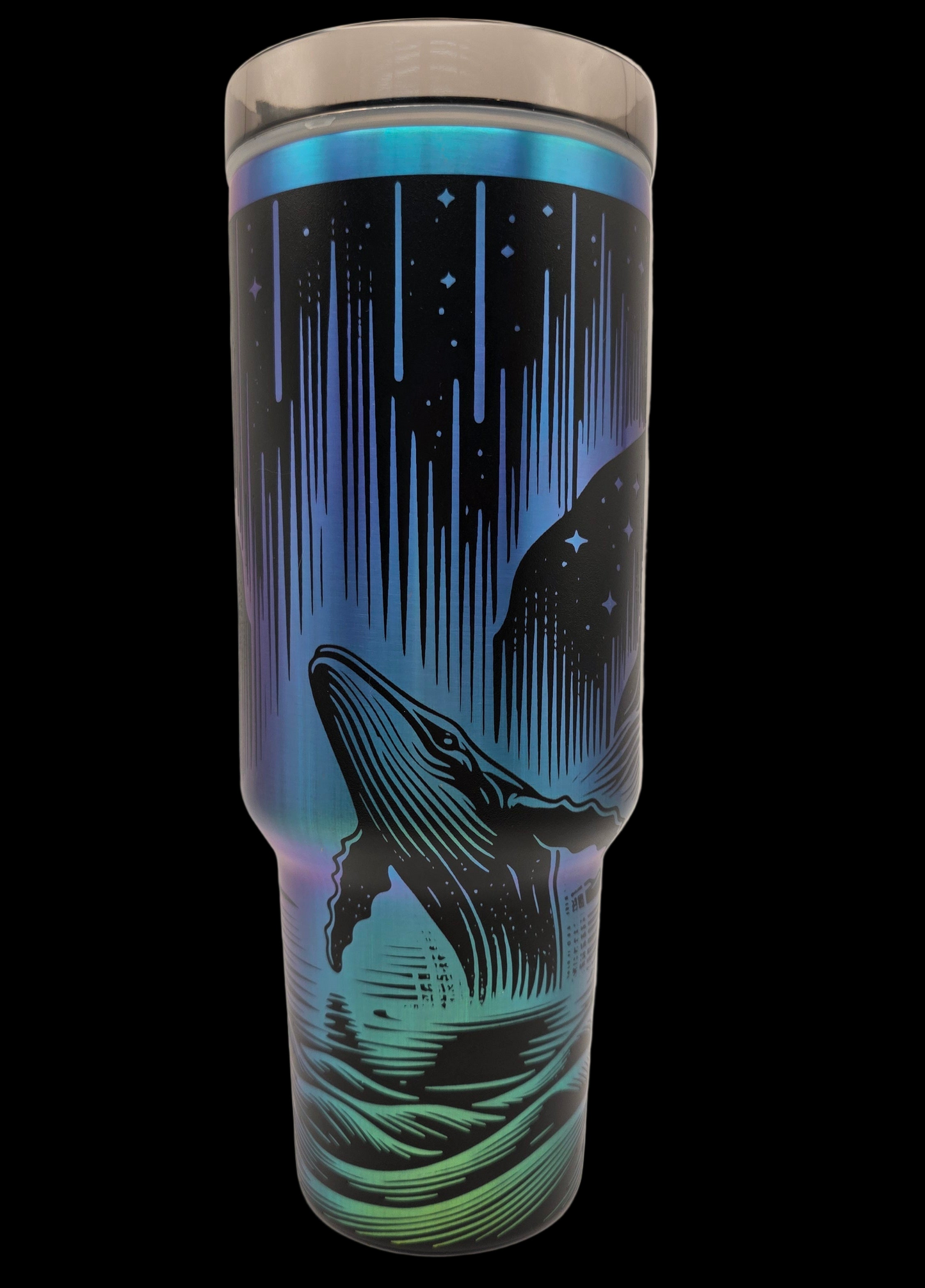 Northern Lights Whale 40oz Full Wrap Tumbler