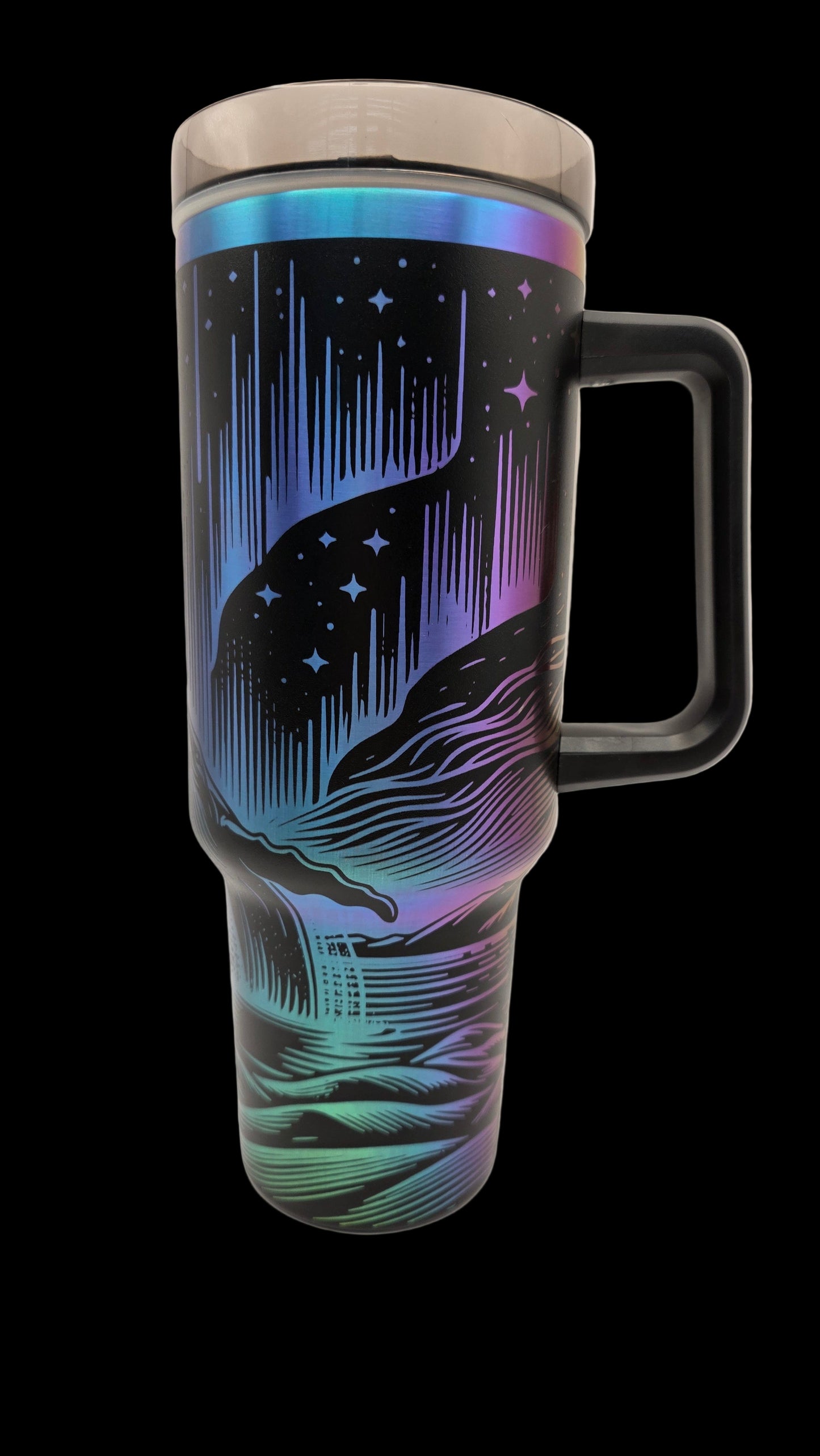 Northern Lights Whale 40oz Full Wrap Tumbler