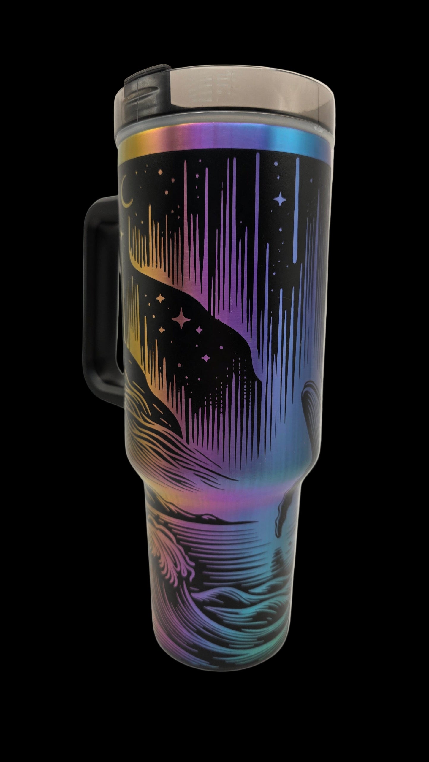 Northern Lights Whale 40oz Full Wrap Tumbler